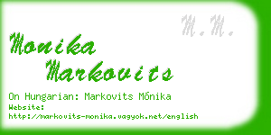 monika markovits business card
